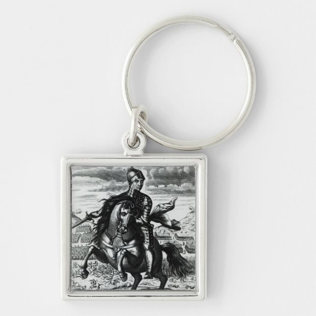 Equestrian portrait of Oliver Cromwell Key Ring (Front)