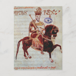 Equestrian portrait of Pepin  King of Italy Postcard