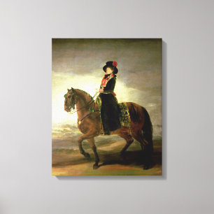 Equestrian portrait of Queen Maria Luisa Canvas Print