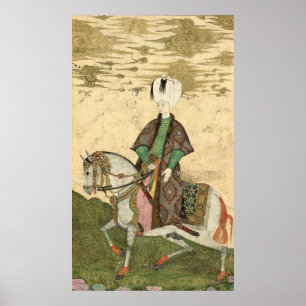 Equestrian portrait of Sultan Osman II 1618 Poster