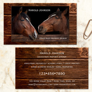 Equestrian Property Broker Horses Business Card