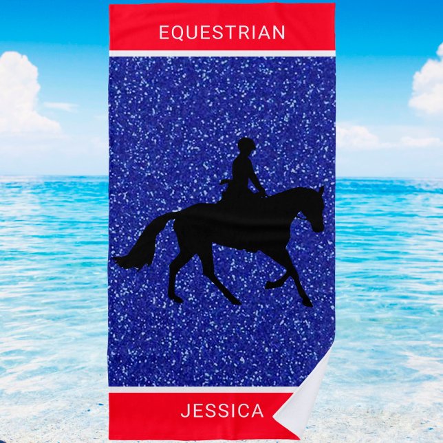 Equestrian Red, White and Blue Beach Towel (Creator Uploaded)