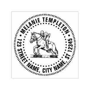 Equestrian Rider Horse #2 Jump Name Return Address Self-inking Stamp