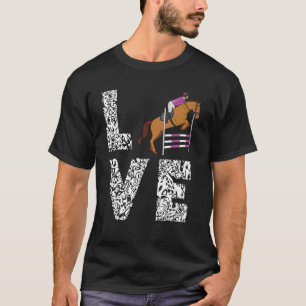 Equestrian Rider Love Leopard English Horse Show J T-Shirt