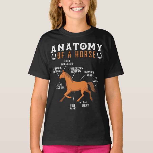 Equestrian Riding Anatomy Of A Horse Lover T-Shirt (Front)