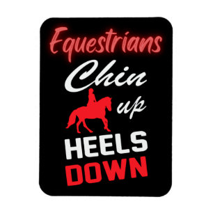 Equestrian Riding Quote in Red and White Font Magnet