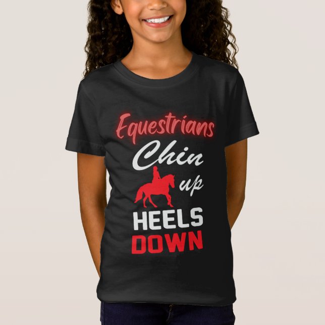 Equestrian Riding Quote in Red and White Font T-Sh T-Shirt (Front)