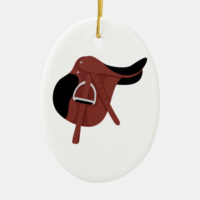 Equestrian Saddle Ceramic Tree Decoration (Front)