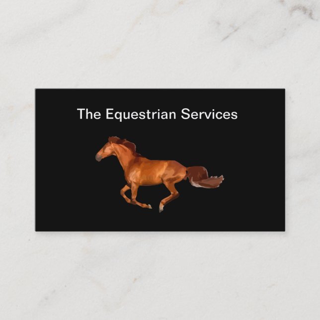 Equestrian Services Horse Business Cards (Front)