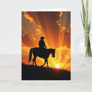 Equestrian Silhouette Fathers Day Card