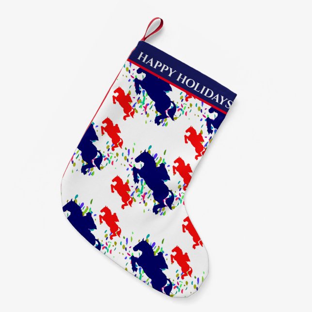 Equestrian  small christmas stocking (Front (Hanging))