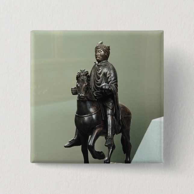 Equestrian statue of Charlemagne 15 Cm Square Badge (Front)