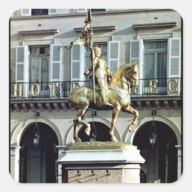 Equestrian statue of Joan of Arc Square Sticker (Front)