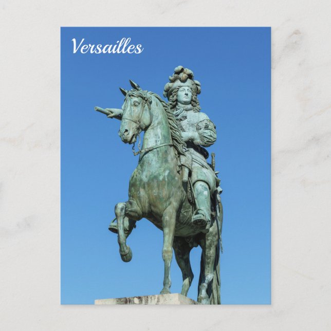Equestrian statue of Louis XIV in Versailles Postcard (Front)