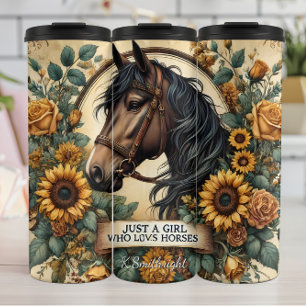 Equestrian Sunflower Rustic Floral Beauty Thermal Tumbler