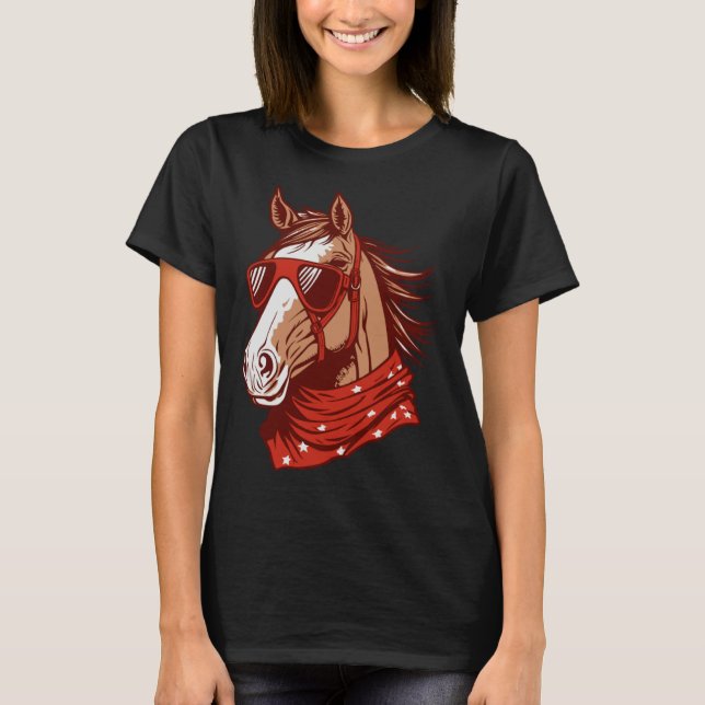 Equestrian Sunglasses Horseback  Horse Riding T-Shirt (Front)