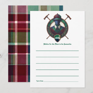 Equestrian Theme Preppy Polo Baby Shower Advice Card