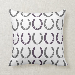 Equestrian Themed Horse Shoes Pattern Cushion