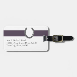 Equestrian Themed Horse Shoes Pattern Luggage Tag