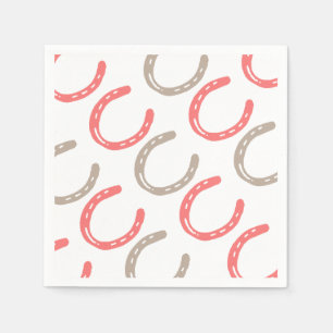 Equestrian Themed Horse Shoes Pattern Napkin