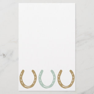 Equestrian Themed Horse Shoes Pattern Stationery