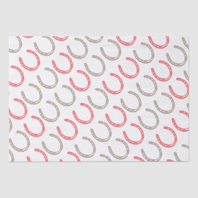 Equestrian Themed Horse Shoes Pattern Tissue Paper (Front)