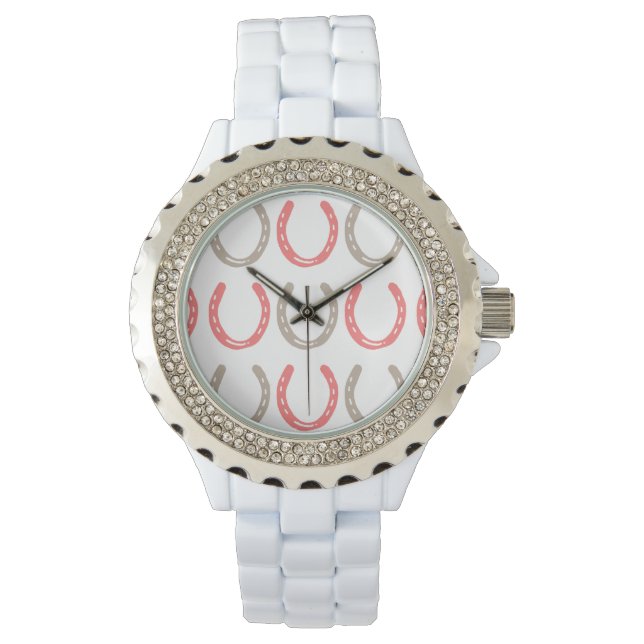 Equestrian Themed Horse Shoes Pattern Watch (Front)
