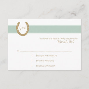 Equestrian Themed Horse Shoes RSVP Card