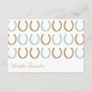 Equestrian Themed Horse Shoes Thank You Card