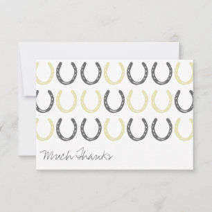 Equestrian Themed Horse Shoes Thank You Card