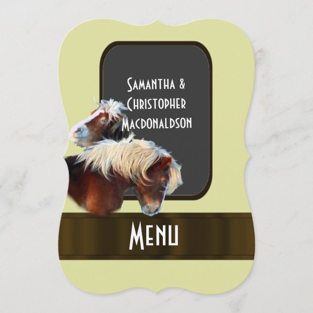 Equestrian themed wedding menu (Front)