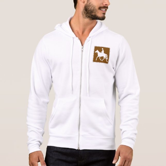 Equestrian Trail Riding Horse Silhouette Icon Hoodie (Front)