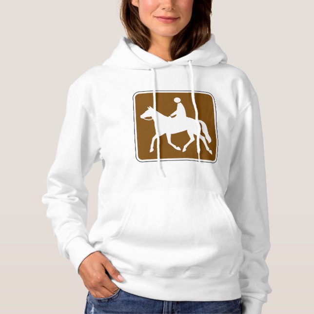Equestrian Trail Riding Horse Silhouette Icon Hoodie (Front)