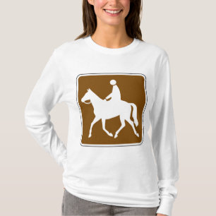 Equestrian Trail Riding Horse Silhouette Icon T-Shirt