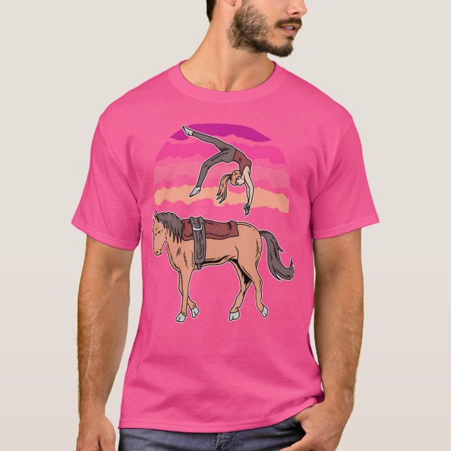 Equestrian Vaulting Acrobatics Horse Girl Horse Ri T-Shirt (Front)