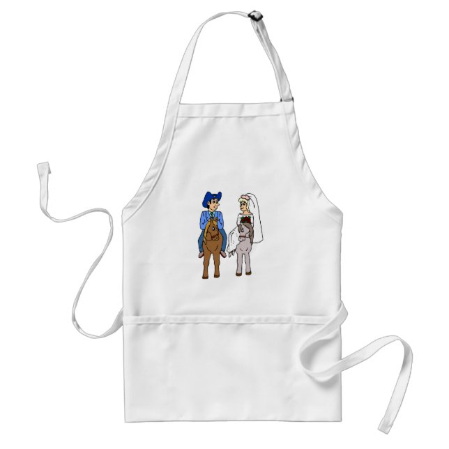 Equestrian Wedding Horseback Riding Horses Standard Apron (Front)