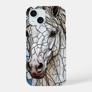 Equestrian White Horse Artistic Horse Lover Design iPhone 15 Case