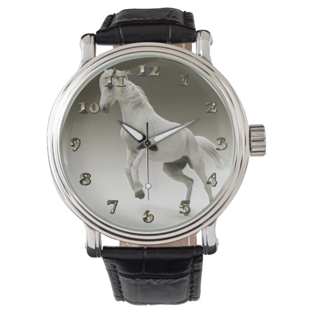 Equestrian White Mare Horse Watch (Front)