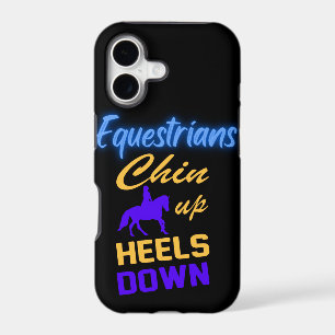 Equestrians Chin Up Heels Down in Blue Yellow