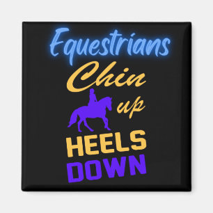 Equestrians Chin Up Heels Down in Blue Yellow Magnet