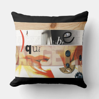 Equilibre Danger Dadaist Digital Collage - Pillow