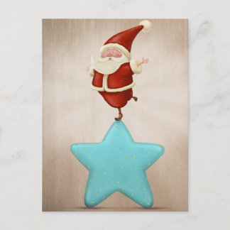 Equilibrist Santa Claus Holiday Postcard