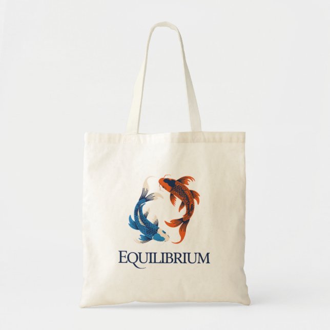 Equilibrium – Japanese Koi Symbol of Balance Tote Bag (Front)