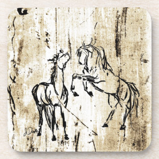 Equine Art Rearing Horses Coaster