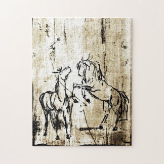 Equine Art Rearing Horses Jigsaw Puzzle