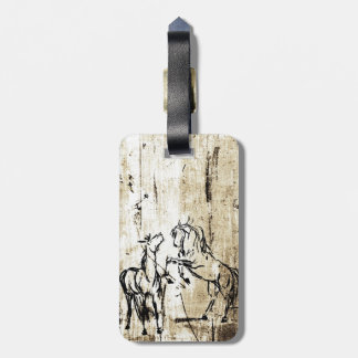 Equine Art Rearing Horses Luggage Tag
