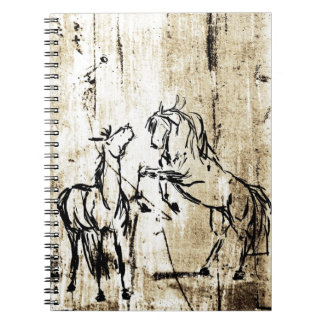 Equine Art Rearing Horses Spiral Notebook