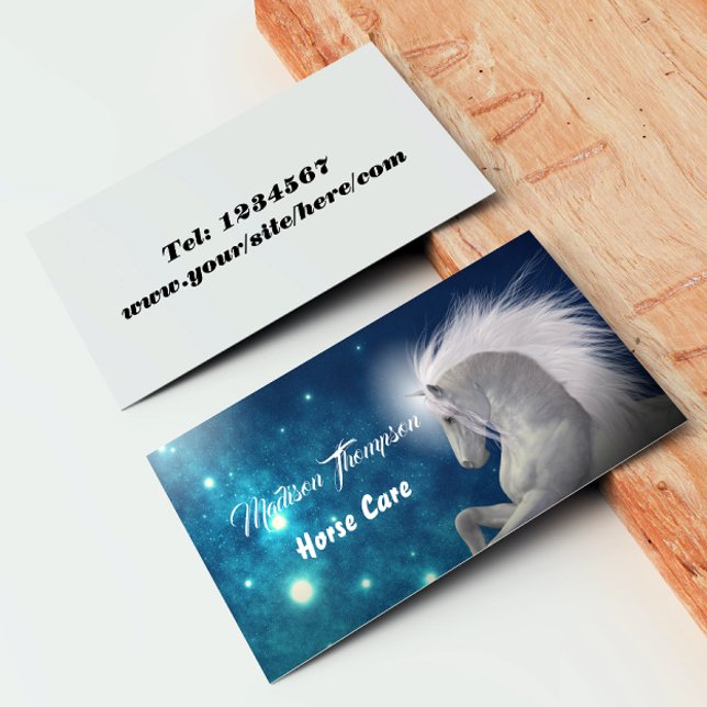 Equine Blue Horse Care Business Card (Creator Uploaded)