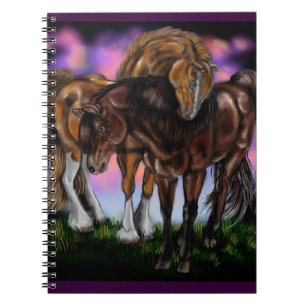 Equine Devotion sunset horses~notebook Notebook