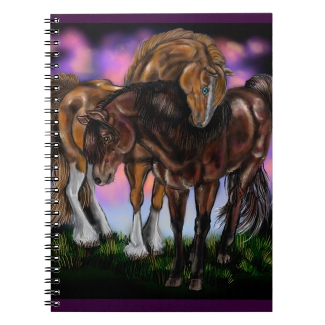 Equine Devotion sunset horses~notebook Notebook (Front)
